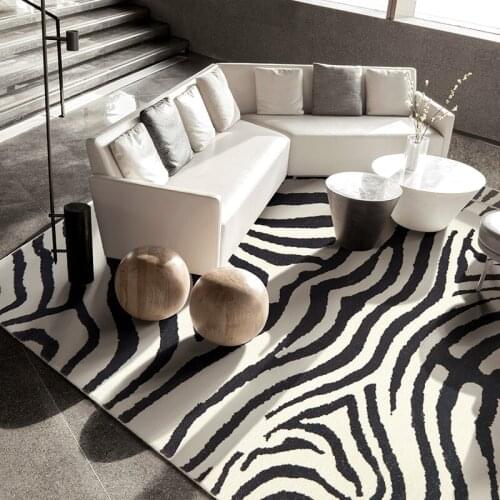 American style zebra print superfine fibre soft touch home decoration area rug, faux fur floor mat