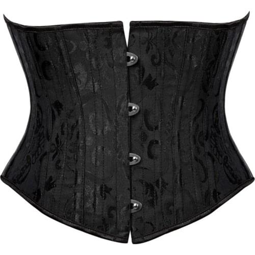 New Sexy Gothic Lingerie Corset Top 24 Steel Boned Bustier Lace Up Victorian Corset Fashion Floral Women Korsett DropShipping