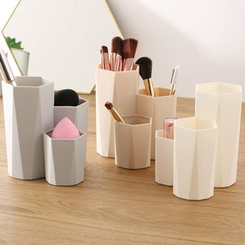 Office Storage Pen Organizer Make up Jewelry Desk Cosmetics Box Nail Polish Case Tools Table Rack Holder 3 Lattices Brush