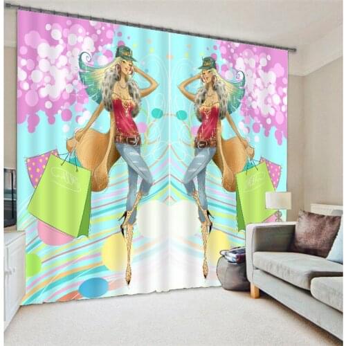 Curtains Luxury Blackout 3D Window Curtains For Living Room Bedroom Customized size Drapes Rideaux Cortinas Beautiful Woman