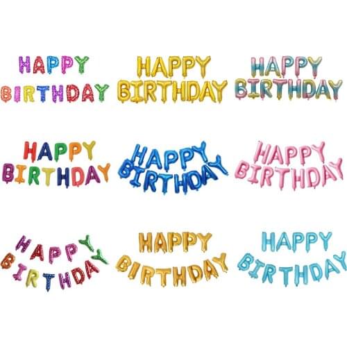 Happy Birthday Balloons Alphabet Letters Hanging Birthday Party Decoration Kids Foil Balloons