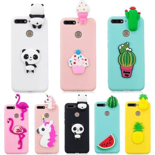 3D Panda Unicorn Cactus Silicone Cover on For Huawei Honor 8A 8X 8C 8S 9i 10i 7A 7C Pro Honor 7S 8 9 10 Lite P Smart 2019 Case