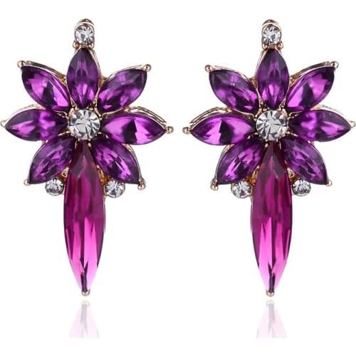 TODOX New Korean Personality Fashion Jewelry Earrings For Women Retro Geometric colorful Acrylic Crystal Female Elegant Earrings