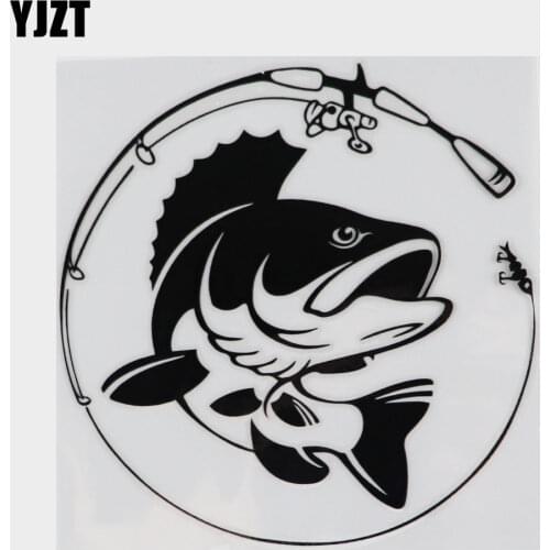 14.1CM*14.3CM Fishing Rod Hobby Fish Vinyl Car Sticker S9-0145