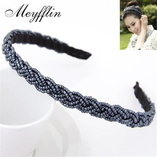 2020 New Fashion Vintage Seed Beads Braided Hair Jewelry Hair Accessories Head Jewelry Headband for Women Wedding Accessories