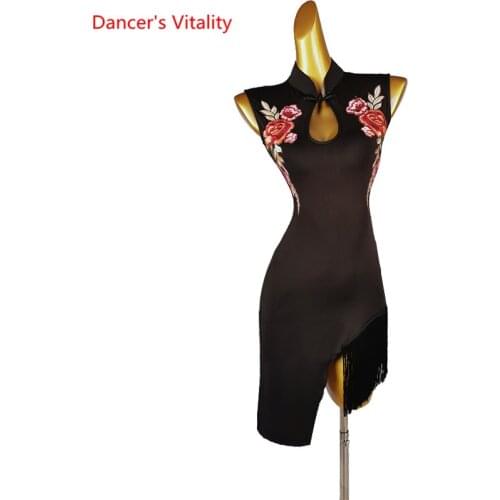 Latin Dance Female Adult Temperament Dress Practice Clothes High-End Custom Girl Competition Skirt Performance Clothing