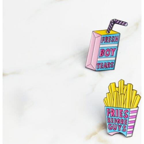 Fries Soft drinks Spray Pins Cute Kawaii Badges Brooches Lapel pins for girls Jackets blouse backpack accessories