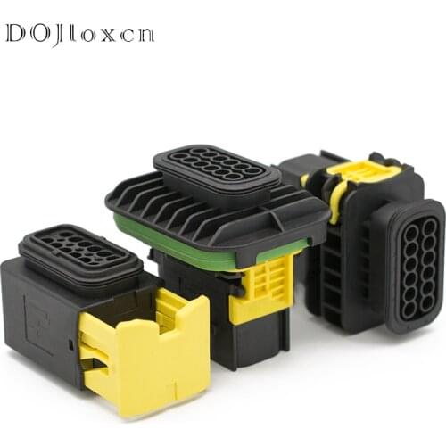 1 Set 12 Pin Tyco Waterproof Automotive Wire Harness Male Female Wiring Connector Include Terminals 1-1703639-1 1-1564520-1