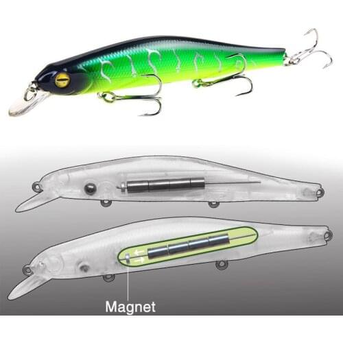 1pcs Fishing Lure Minnow 12.5cm/17.7g Topwater Artificial Bait 3D Eyes Plastic Wobblers Tackle Pesca Far-casting Magnet YU050