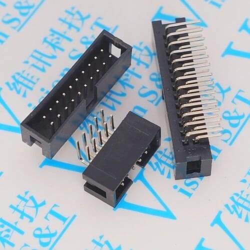 10PCS DC3 24/26/30/34/40/50Pin 2.54mm ISP Right Angle Male Pin Male IDC JTAG Socket Box Header Connector Resistor
