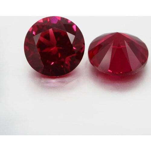 100pcs/Bag 5# Red Size 1mm 2mm 3mm Round Brilliant Cut Synthetic Ruby Corudum Stone For Jewelry DIY Free Shipping