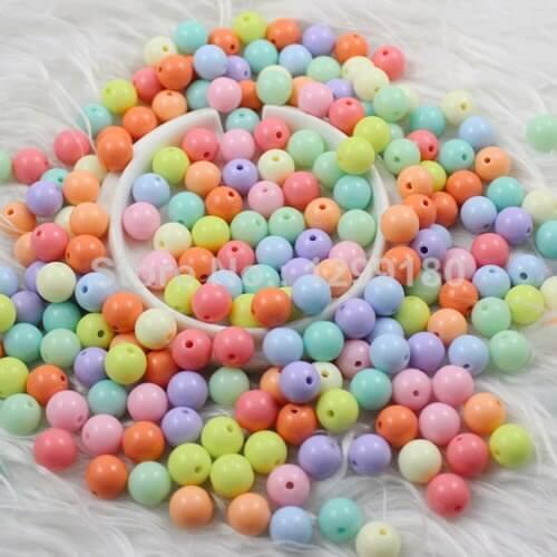 200pcs/lot Mixed Chunky Gumball Bubblegum Acrylic Solid Beads,Colorful Chunky Beads for kids Necklace Jewelry 10mm (K01742)