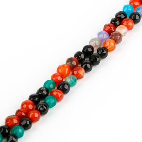 2018 New Arrived 4mm 15 inches About 95 pieces/bag Fashion Natural color Faceted stone ball DIY Necklace Jewelry Making Findings