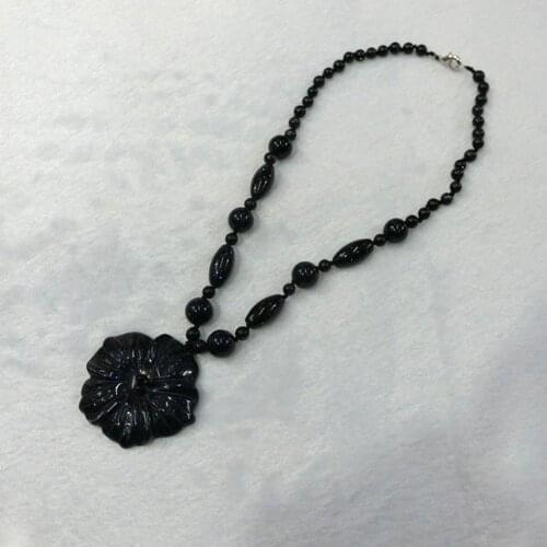 6pcs Boho Necklace Natural Quartz Blue Sandstone Carve Flower Agates Beads Hand Knot Rope Accessories Necklaces For Women Free