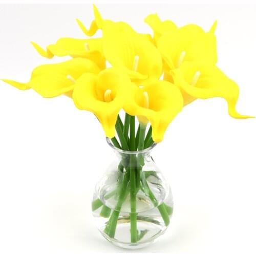 9Pcs Artificial Flowers PU Calla Lily Flores Bouquets Wedding Decoration Fake Flowers Home Decoration Artificial Plants
