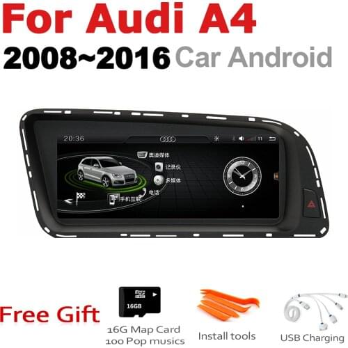 Car Audio Android 7.0 up GPS Navigation For Audi A4 8K 2008~2016 MMI WiFi 3G 4G Multimedia player Bluetooth 1080P