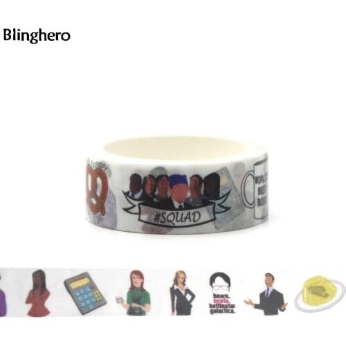 Blinghero The Office 15mmX5m Decorative Washi Tape Cool Adhesive Tape Diy Masking Tape Prin Tapes Scrapbooking Sticker BH0022