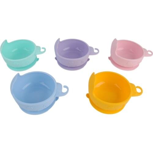Bopoobo Baby Feeding Tableware Silicone Bowl Spoon Food Grade Free BPA Non-slip Bowl Learning Feeding Tableware Kids Dinnerware