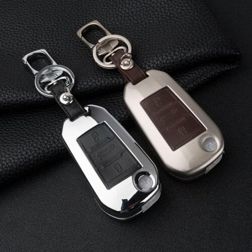 Peacekey Zinc Alloy Leather Key Case Cover For Peugeot 3008 208 308 RCZ 508 408 2008 407 307 4008 For Citroen C5 C6 C4L CACTUS