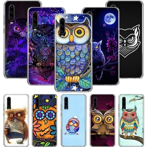 Animal Owl Case for Huawei P20 P30 P40 P Smart Z + P10 Mate 30 10 20 Lite Pro Silicone Shell Phone Coque Cover