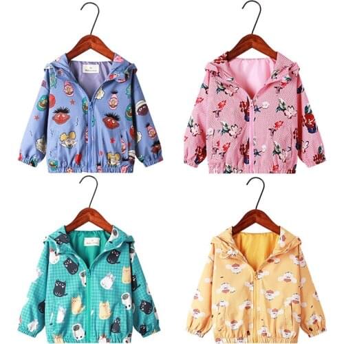 Children Jackets Autumn Spring Kids Outerwear Coats Cute Dinosaur Cartoon Jackets For Boys Baby Girls Windbreaker 2 3 4 5 6 7 Y