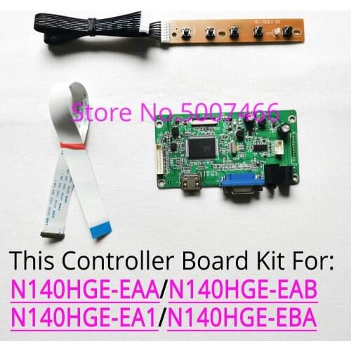 For N140HGE-EAA/EAB/EA1/EBA 1920*1080 WLED 30Pin-eDP notebook LCD screen 14" VGA display controller drive card DIY kit