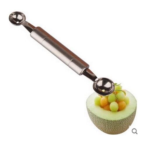Double size stainless steel watermelon spoon Dig balls pitaya fruit creative ice cream ballers melon scoop