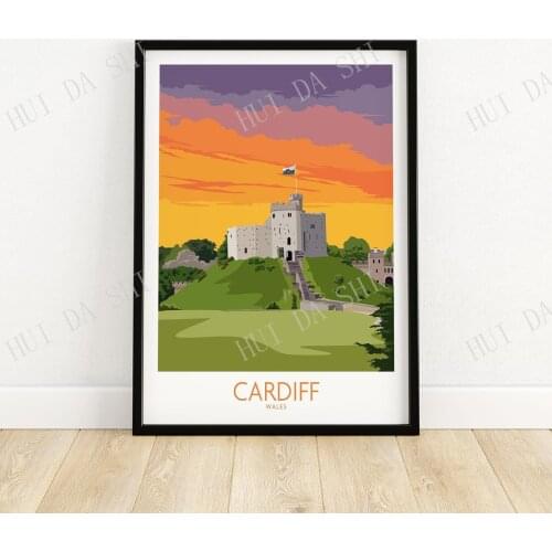 Cardiff Print Wales Travel Poster | Wall Art | Travel Poster | Artwork | Art Print Gift Idea