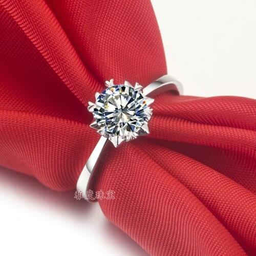 1 carat Excellent Cut Flower-shaped Synthetic stone ring, Sterling Silver rings, weeding ring engagement ring