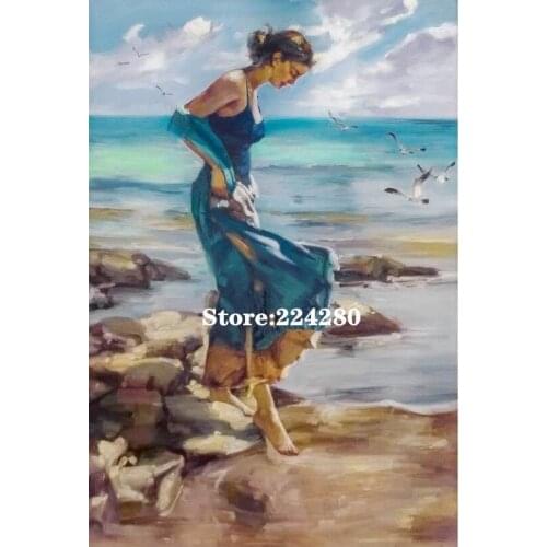 Seaside beauty beach scenery Needlework Cross stitch 14CT Unprinted Embroidery kits Arts Cross-Stitching,DIY Handmade Decor