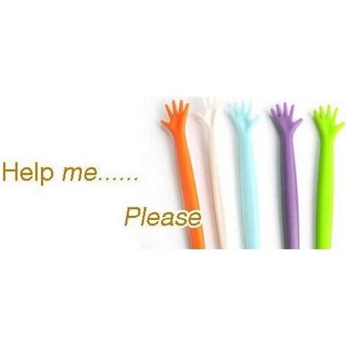 Creative cute help me Stir Bar / Plastic Cartoon PVC Coffee stirrer / Wholesale (A pack of 5 pieces) ss12