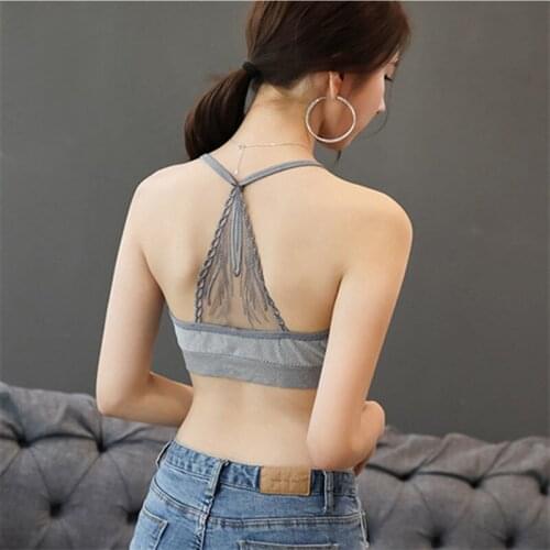 Lace Bra Sexy Aesthetic Breathable Push Up Without Bones Casual Vests Nipple Pads Underwear Female No Steel Ring Free Shipping