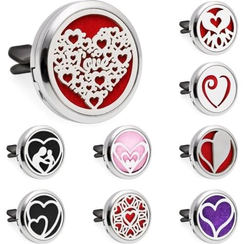 Love Heart Mom Heart Essential Oil Perfume Car Diffuser 30mm Magnetic Open Locket 10pcs Pads Free