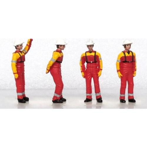 1/50 Scale Engineering Ship Puppet Height 38mm Crew Firefighter Waterman Doll Accessories for DIY Model Boat