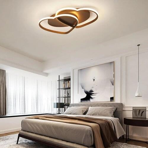 Minimalist White Coffee Color Heart Ceiling Lamp for Bedroom Living Dining Study Room Aisle Corridor Indoor Decorative Lighting