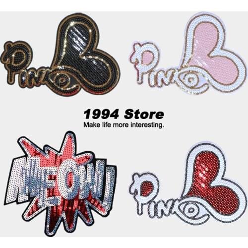 Fashion English Embroidery Alphabet Sticker Letter Sequin Patches For Clothes Iron Sew On DIY Denim Dress Hippie Accessories