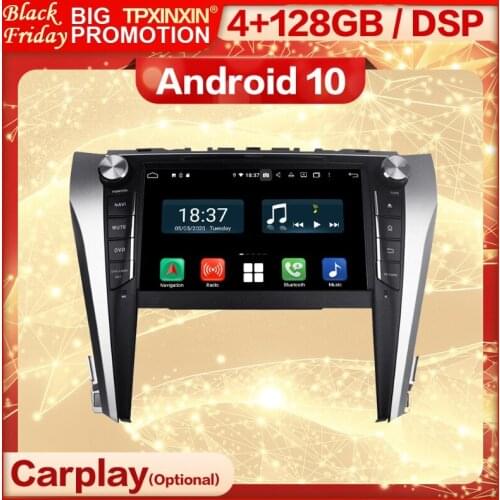 4+128G Carplay 2 Din Android Screen Multimedia Stereo Receiver For Toyota Camry 2015 2016 2017 WiFi Radio Audio Player Head Unit