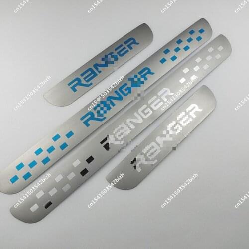 For Ford Ranger 2017 2012 2016 Door Sill Scuff Plate Trim Stainless Threshold Pedal Protect Car Accessories