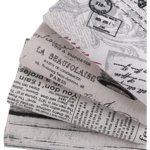 Nanchuang 4Pcs/Lot Printed Patchwork Cotton Linen Fabric For DIY Handicraft Sewing Tablecloth Placemat Bag Material 25x45cm