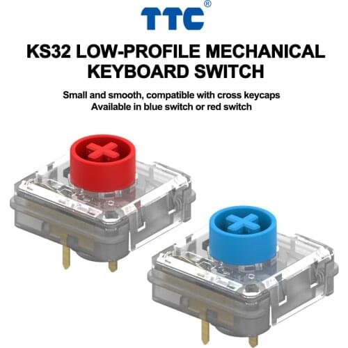 TTC KS32 Low Profile Switches for Mechanical Keyboard Click Linear Blue Red Axis 45g 3 Pins Gaming PC