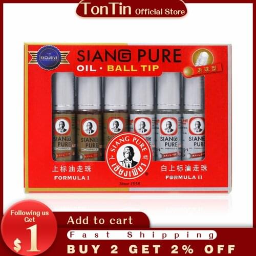 SIANG PURE balm oil mint Refreshing Influenza Cold Headache Dizziness Muscle pain Relax Essential Oil headache relief Fatigue