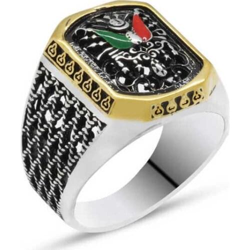 Original silver , Ottoman State Emblem Male ,Ring, Good Quality and Affordable Ottoman State Emblem ,Rings Types