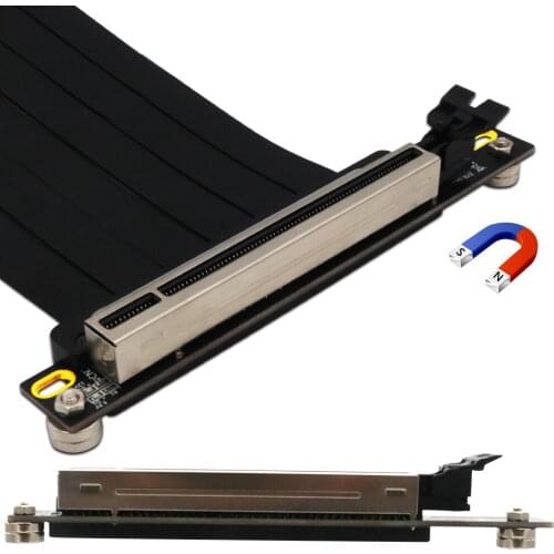 PCI Express 16X Extension cable with LED and magnet foot pad