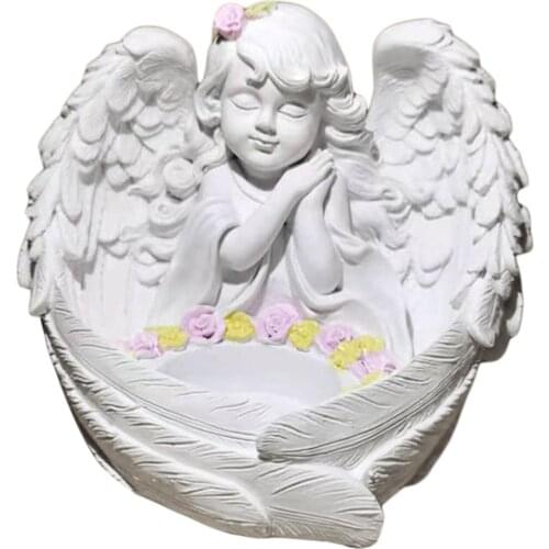 Candle Holder Ornament Festive Lifelike Angel Decoration durable and not fragile anti-fade long service life arefully carved