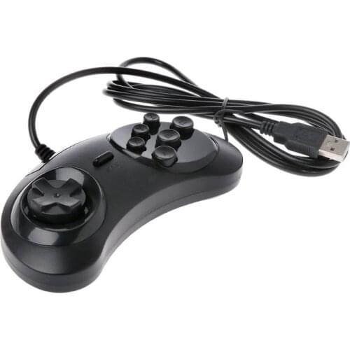 Wired USB Classic Gamepad 6 Buttons Game Controller Joypad Handle for sega MD2