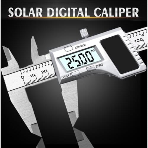 Accurate digital caliper 0-150mm stainless steel 6 inch solar vernier LCD digital electronic vernier caliper measuring tool