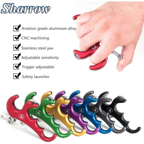 Compound Bow Release Aids 4 Fingers Caliper Compound Bow Archery Release Aid Aids Grip Caliper For Hunting Shooting Accessories