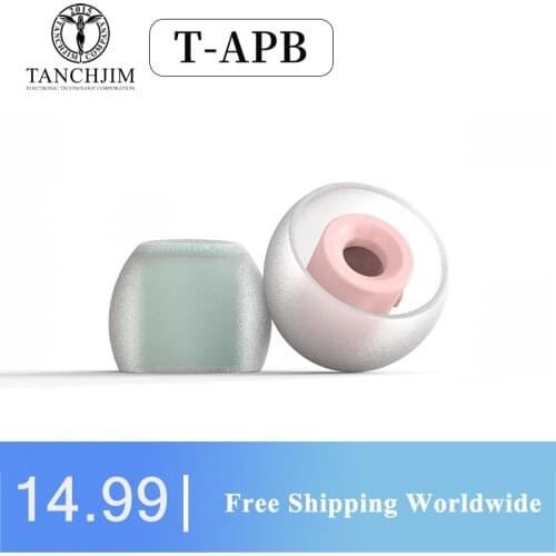 Tanchjim T-APB T300 Earphone tips Treble/ Bass Enhancing Air Pressure Balance Silicone Eartips 1 Card 2 Pairs ( T300B+T300T)