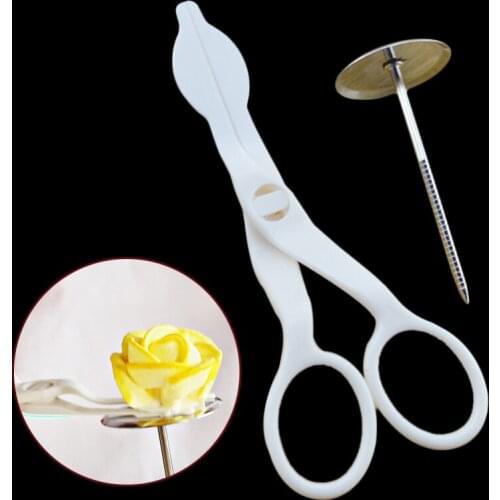 Cake Decorating Nails Stainless Steel Cake Flower Needle and Plastic Scissor Fondant Decor Flowers Lifter M56