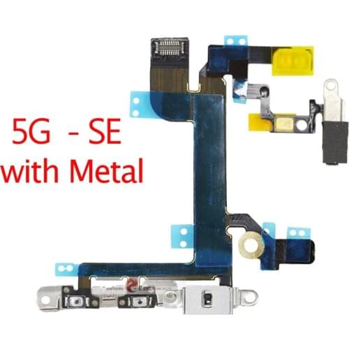 High Quality For iPhone 5 5S 5C SE Volume Button Power Switch On Off Button Key Flex Cable